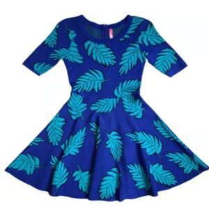 Anthropologie Plenty by Tracy Reese Lisa palm knit flare sweater dress size Medi